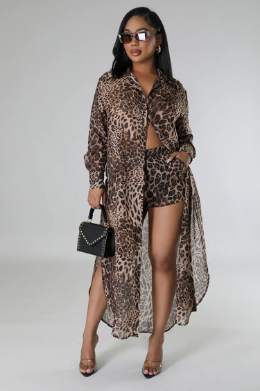 Fantasy Vacay Short Set (leopard) - Palazzo Couture Online