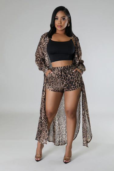 Fantasy Vacay Short Set (leopard) - Palazzo Couture Online