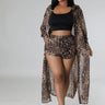 Fantasy Vacay Short Set (leopard) front view showing complete two piece short set