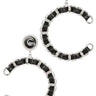 Faux Leather and Chain Braided Hoop Earrings for women - fashion jewelry by Palazzo Couture
