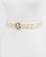 Faux Pearl Rhinestone Stretch Waist Belt - Palazzo Couture Online