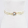 Faux Pearl Rhinestone Stretch Waist Belt - Palazzo Couture Online