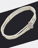 Faux Pearl Rhinestone Stretch Waist Belt - Palazzo Couture Online