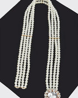 Faux Pearl Rhinestone Stretch Waist Belt - chic women's belt for every occasion