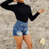 Favorite Highneck Smooth Top (Black) front view showing long sleeve design