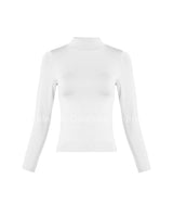 Favorite Highneck Smooth Top (White) - Palazzo Couture Online