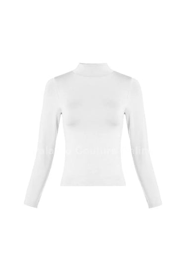 high neck smooth top white detail