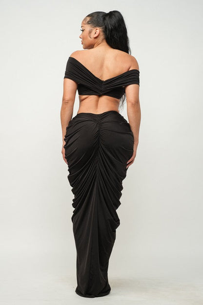 I Dream of Genie Ruched Skirt Set (Black)