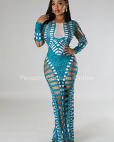 Feel Me Maxi Dress (Green) - Palazzo Couture Online