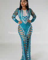 Feel Me Maxi Dress (Green) - Palazzo Couture Online