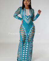 Feel Me Maxi Dress (Green) - Palazzo Couture Online