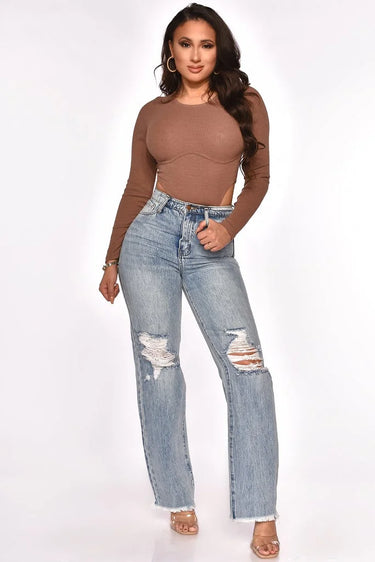Feeling Good Jean front view showing jeans fit and silhouette