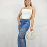 Fierce Bloom Lace Pants Denim Blue - Palazzo Couture Online