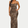 Women's Leopard Print maxi dress print style back view