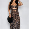 Fierce Elegance Leopard Cut-Out Maxi Dress- Cheetah front view showing full-length maxi silhouette