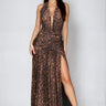Fierce Elegance Leopard Mesh Maxi Dress - Palazzo Couture Online