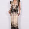 Fierce Safari Maxi Dress - Beige & Black Zebra Print - Palazzo Couture Online