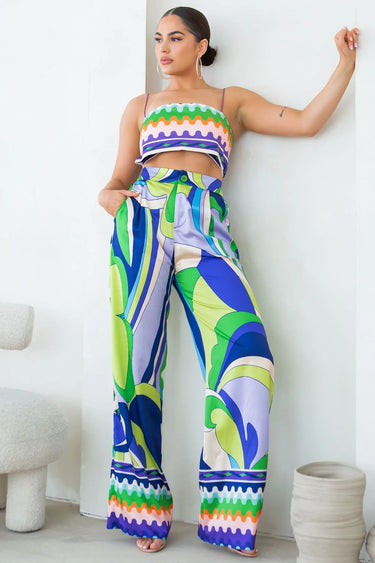 Fiesta Pant Set side view showing pants silhouette and fit