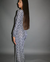 Find a Way Black and Ivory Printed Jumpsuit with Tie Waist - elegant jumpsuit for parties and events