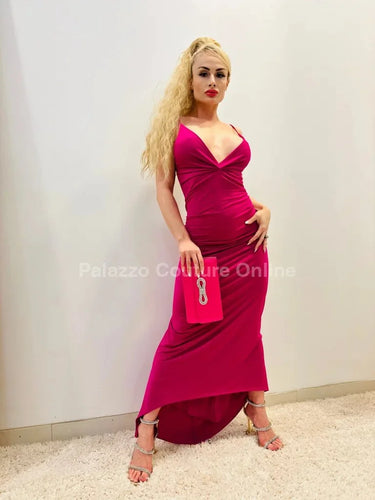 First Choice Maxi Dress – Elegant Pink Maxi Dress showing sophisticated construction details