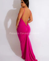 First Choice Maxi Dress – Elegant Pink Maxi Dress close up detail of elegant design and fabric