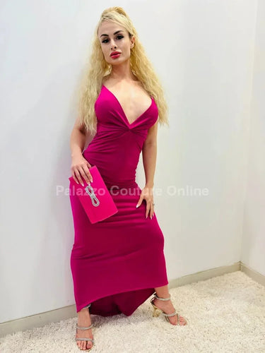 First Choice Maxi Dress – Elegant Pink Maxi Dress side view highlighting floor-length hemline