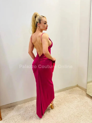 Elegant Elegant Pink elegant maxi dress on model styled for evening event