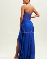 First Impression Maxi Dress ( Royal Blue) - Palazzo Couture Online