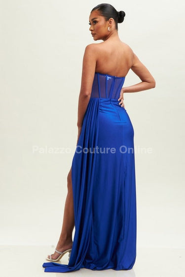 First Impression Maxi Dress ( Royal Blue) - Palazzo Couture Online