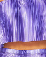 Flared bandeau top and straight leg pants set (purple) - view 5