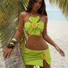 Flora Fuego 3 - Piece Flower Bikini Set – Lime - Palazzo Couture Online
