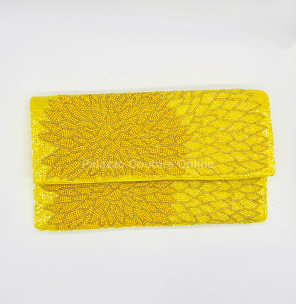 Floral Embroidery Pattern Fabric Envelope (Yellow) Hand Bag