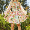Floral Enchantment Skirt Set - Pastel Multicolor Floral front view showing complete two piece skirt set