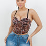 Floral Muse Corset Top – Brown - Palazzo Couture Online