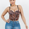 Floral Muse Corset Top – Brown - Palazzo Couture Online
