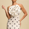 Floral Pop Polka Dot Mini Dress - Ivory/Black - Palazzo Couture Online