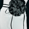 Floral Radiance Convertible Leather Wrap Belt & Choker (Black) - Palazzo Couture Online