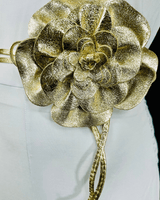 Convertible gold belt and choker made of leather