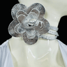 Floral Radiance Convertible Leather Wrap Belt & Choker (Silver) - Palazzo Couture Online