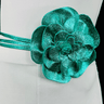 Floral Radiance Convertible Leather Wrap Belt & Choker (Turquoise) - Palazzo Couture Online