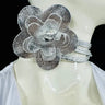 Floral Radiance Convertible Leather Wrap Belt & Choker (Silver) for women - fashion belt by Palazzo Couture