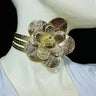 Floral Radiance Leather Wrap Belt & Choker – Gold for women - fashion belt by Palazzo Couture