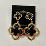 Florence Hanging Clover Earrings (Black) - Palazzo Couture Online