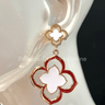 Florence Hanging Clover Earrings (White) - Palazzo Couture Online