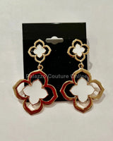 Florence Hanging Clover  Earrings (White) - stylish accessory for every outfit