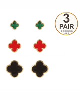 Flower Stud 3 Pair Set Earring - Palazzo Couture Online