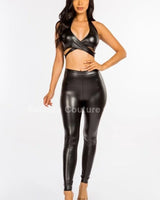 Women's Black pant set matching style back view