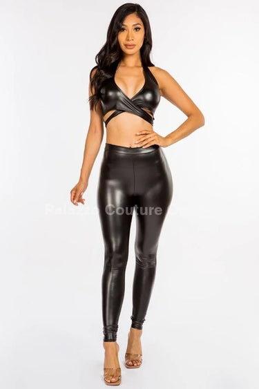 Women's Black pant set matching style back view