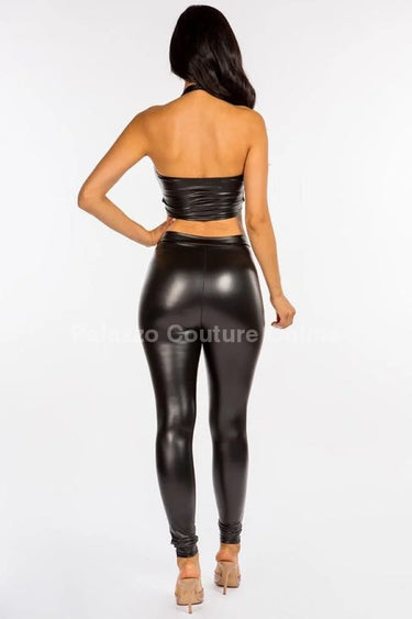 Elegant Black matching two piece pant set styled for going out