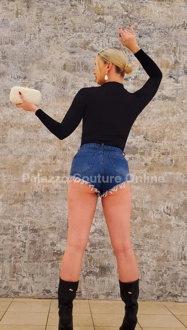 Within a Dream Embellished Denim Shorts view 3